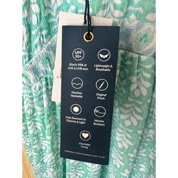 NWT Cabana Life Womens SMALL Flutter Sleeve Maxi Dress Green UPF 50+ $150 *READ* - Picture 4 of 7